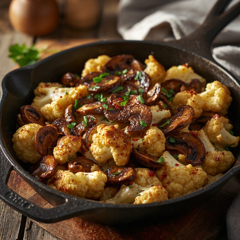 Garlic Cauliflower Mushroom Skillet