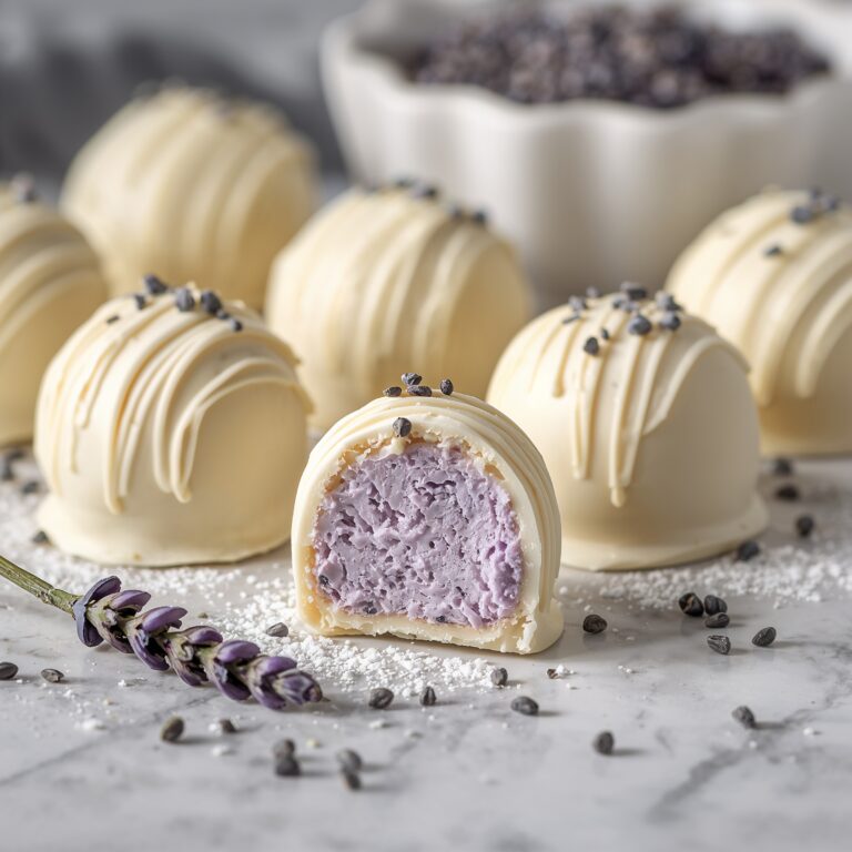 honey lavender white chocolate truffles